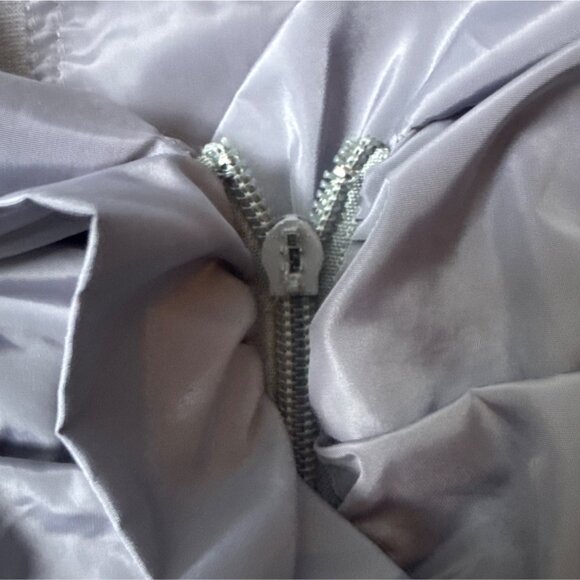 Gray Long-Sleeve Hooded Dress With Ruffle Detail & Zipper Accents - Picture 2 of 7